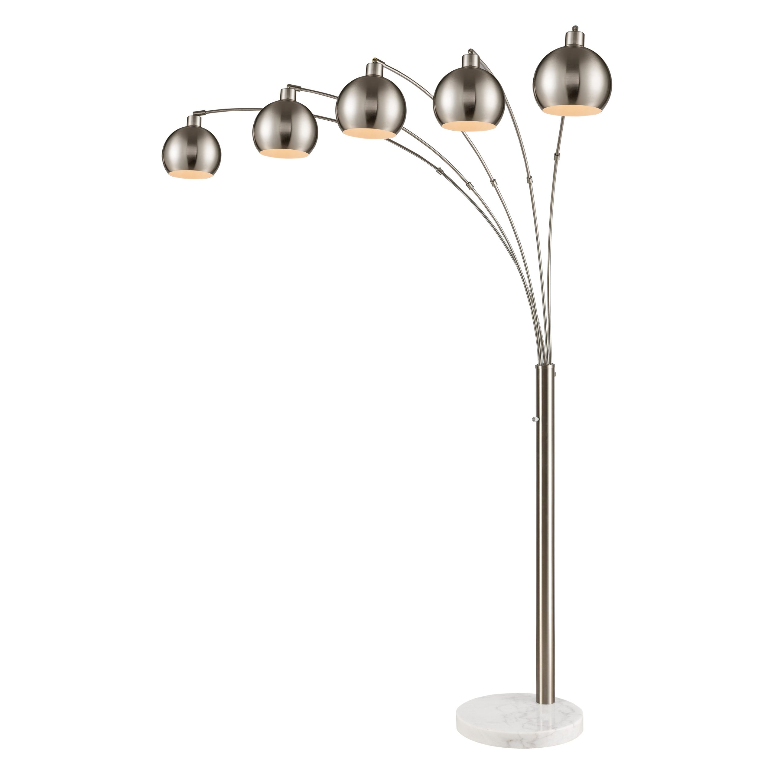 ELK STUDIO 77102 Peterborough 85.5” High 5-Light Floor Lamp – Polished Nickel