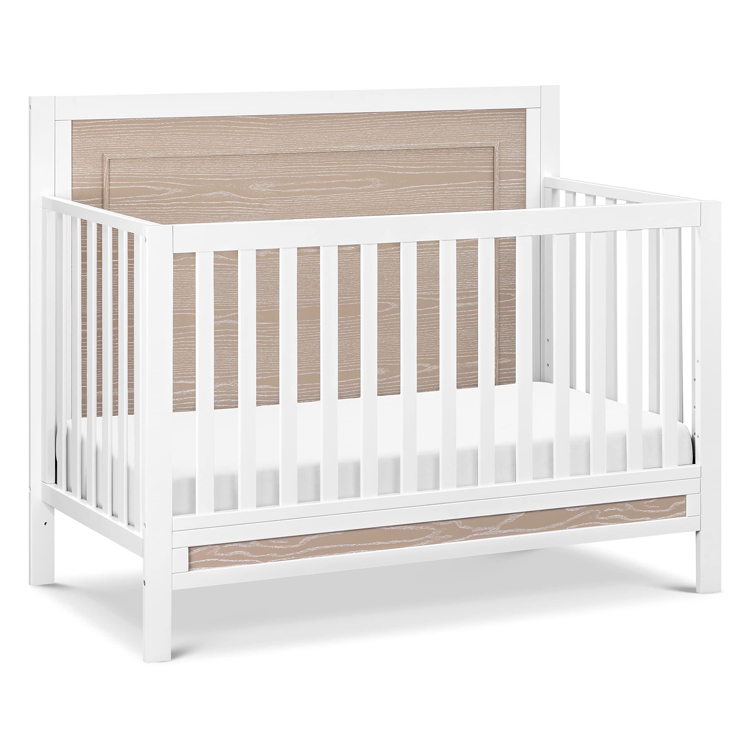 Carter’s by DaVinci Radley 4-in-1 Convertible Crib in White & Coastwood, Greenguard Gold Certified