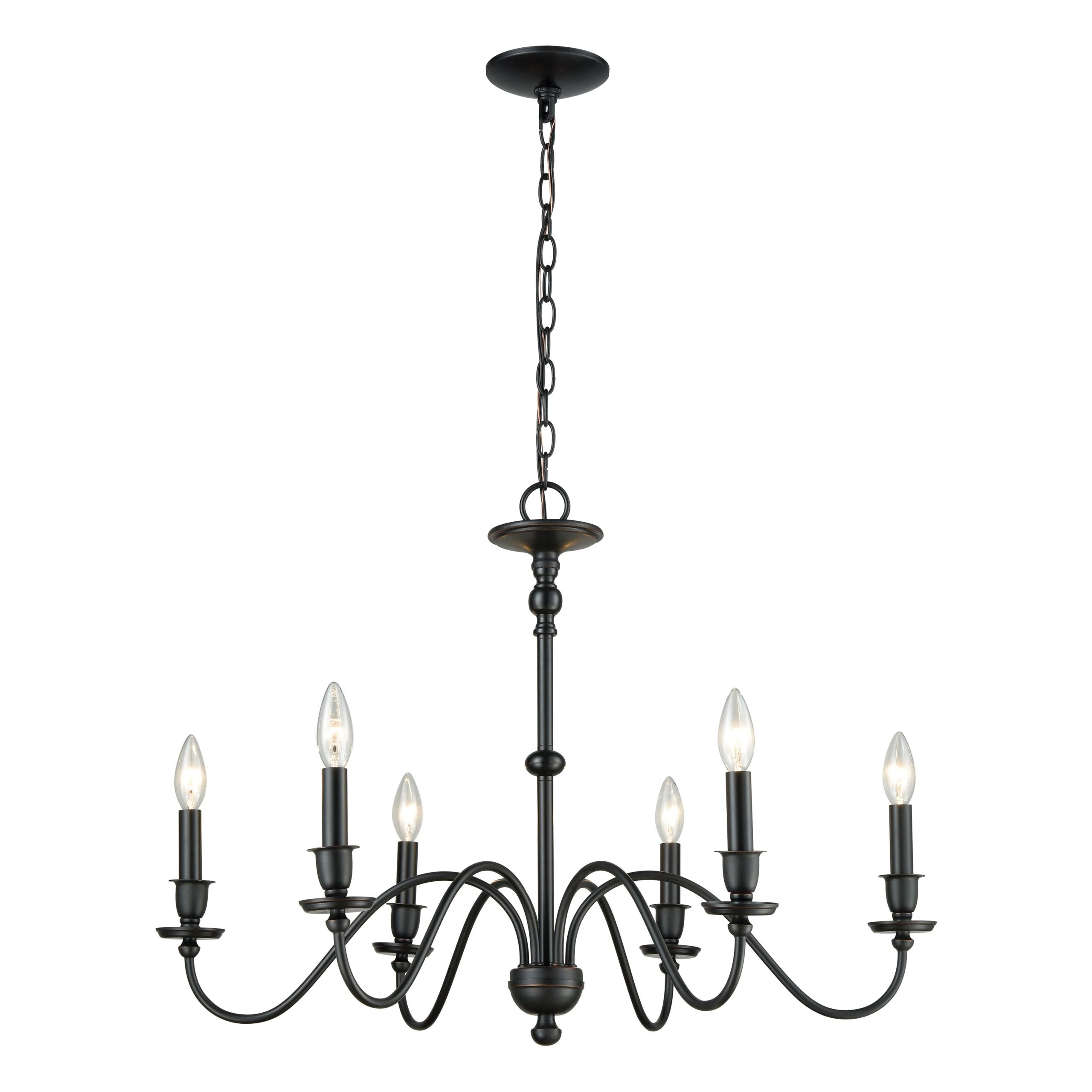 ELK SHOWROOM 81274/6 Collins 30” Wide 6-Light Chandelier – Matte Black