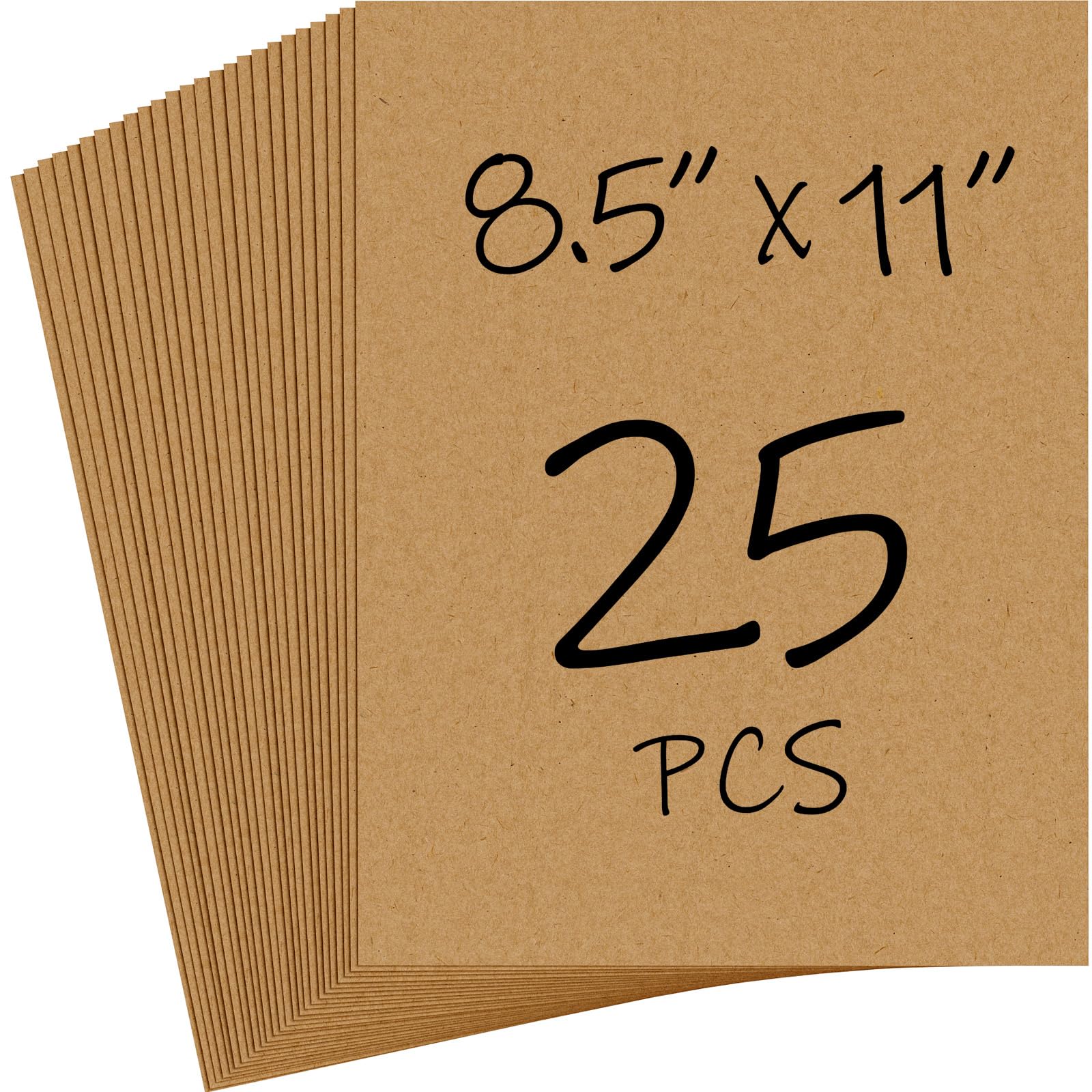 CreGear 25 Sheets Brown Kraft Cardstock 8.5 x 11 Brown Cardstock Paper, 92lb/250gsm Card Stock Printer Paper, Thick Cardstock Kraft Paper Cardstock