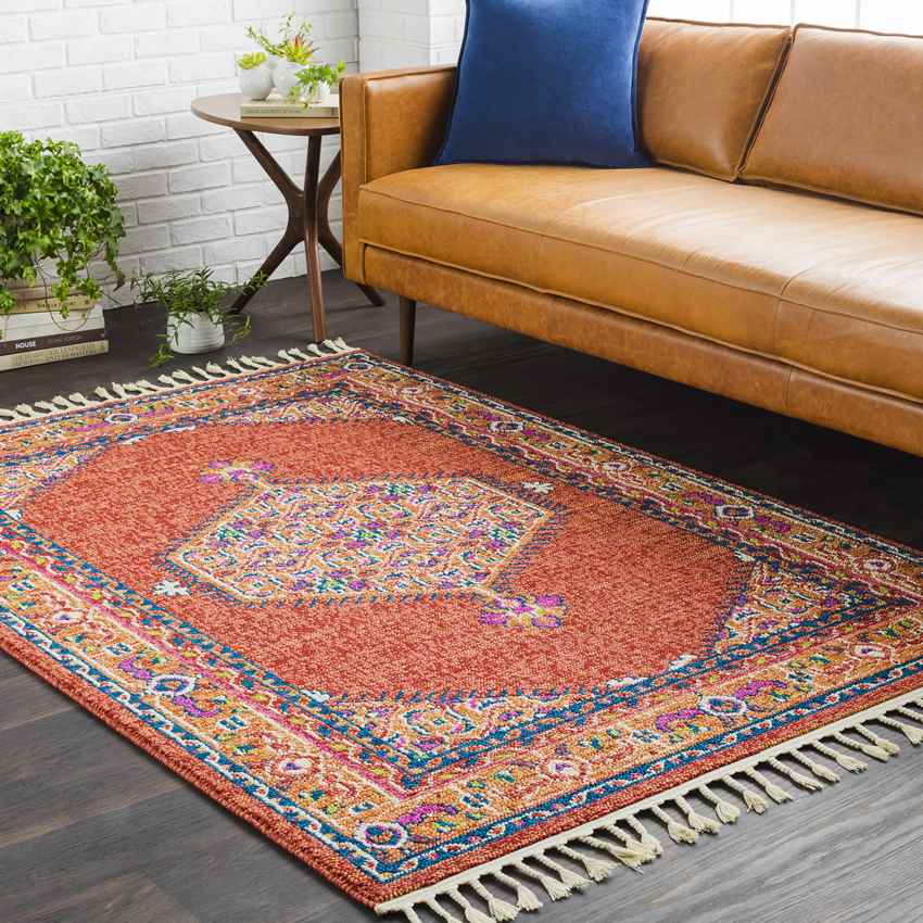 Brenna Traditional Brick Area Rug