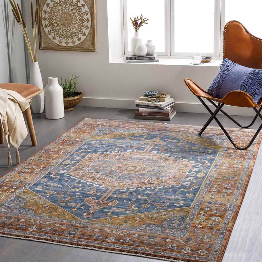 Sanborn Traditional Rust Area Rug