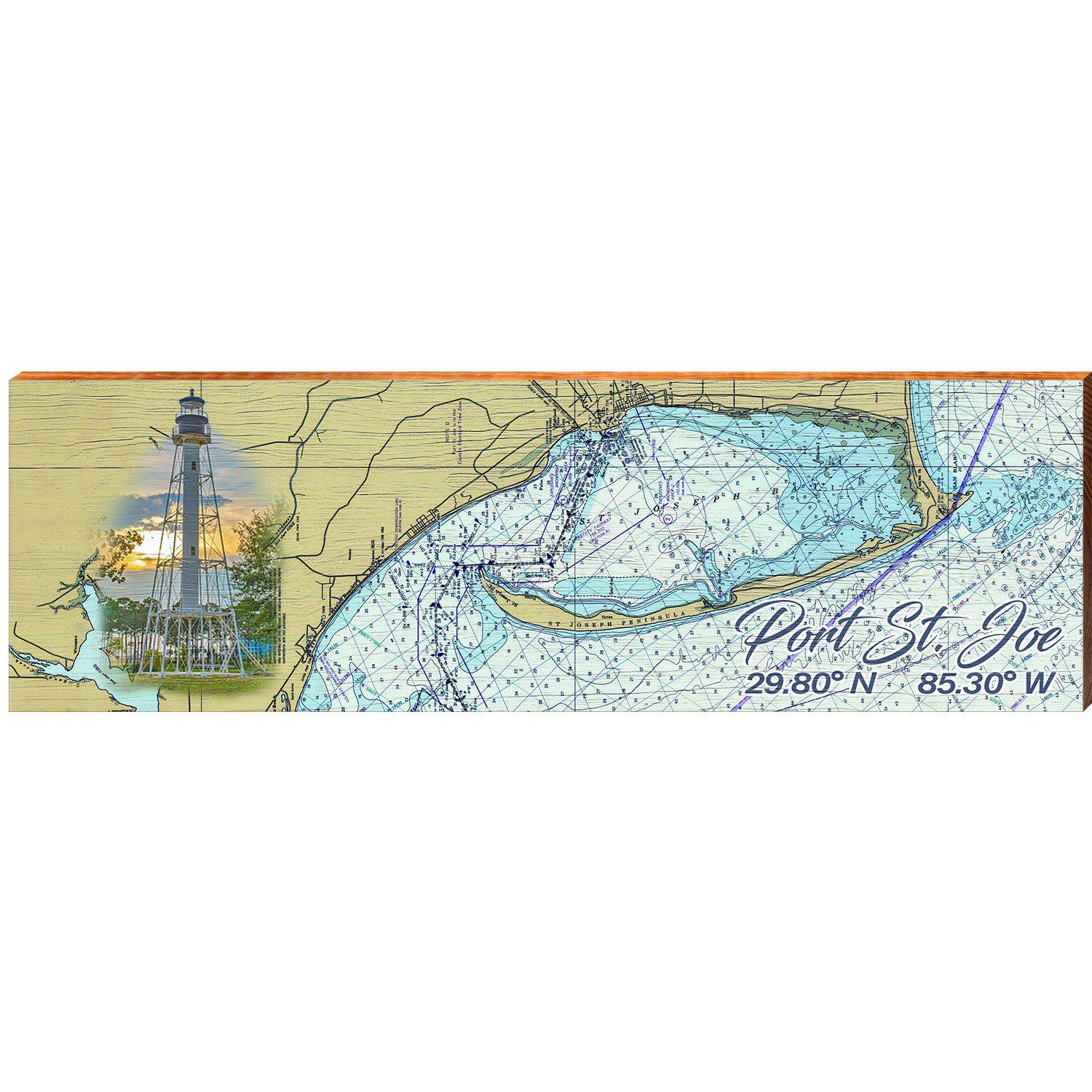 Port St. Joe NOAA Chart | Wall Art Print on Real Wood