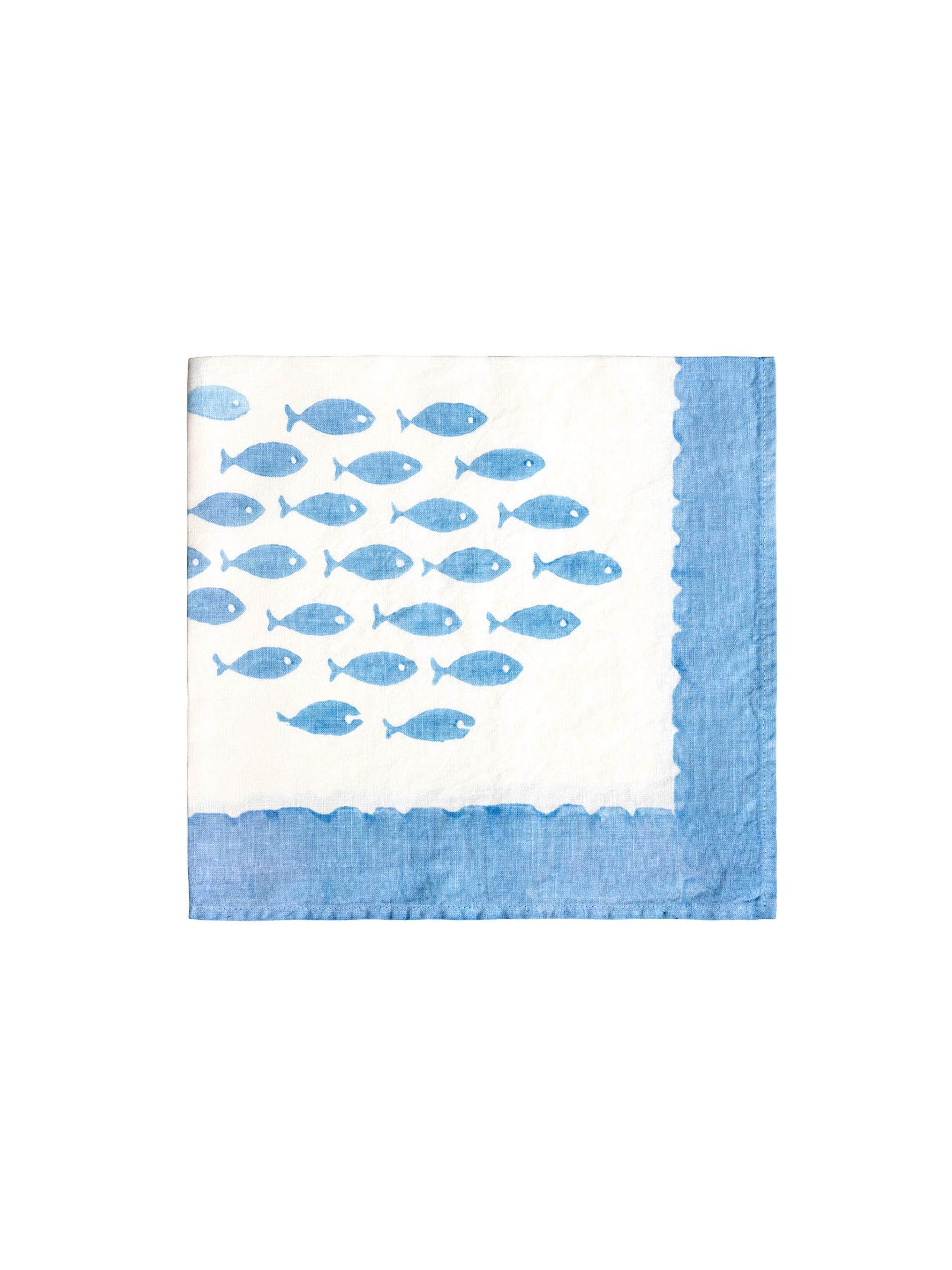 Bertozzi  Blue Fish Linen Napkins