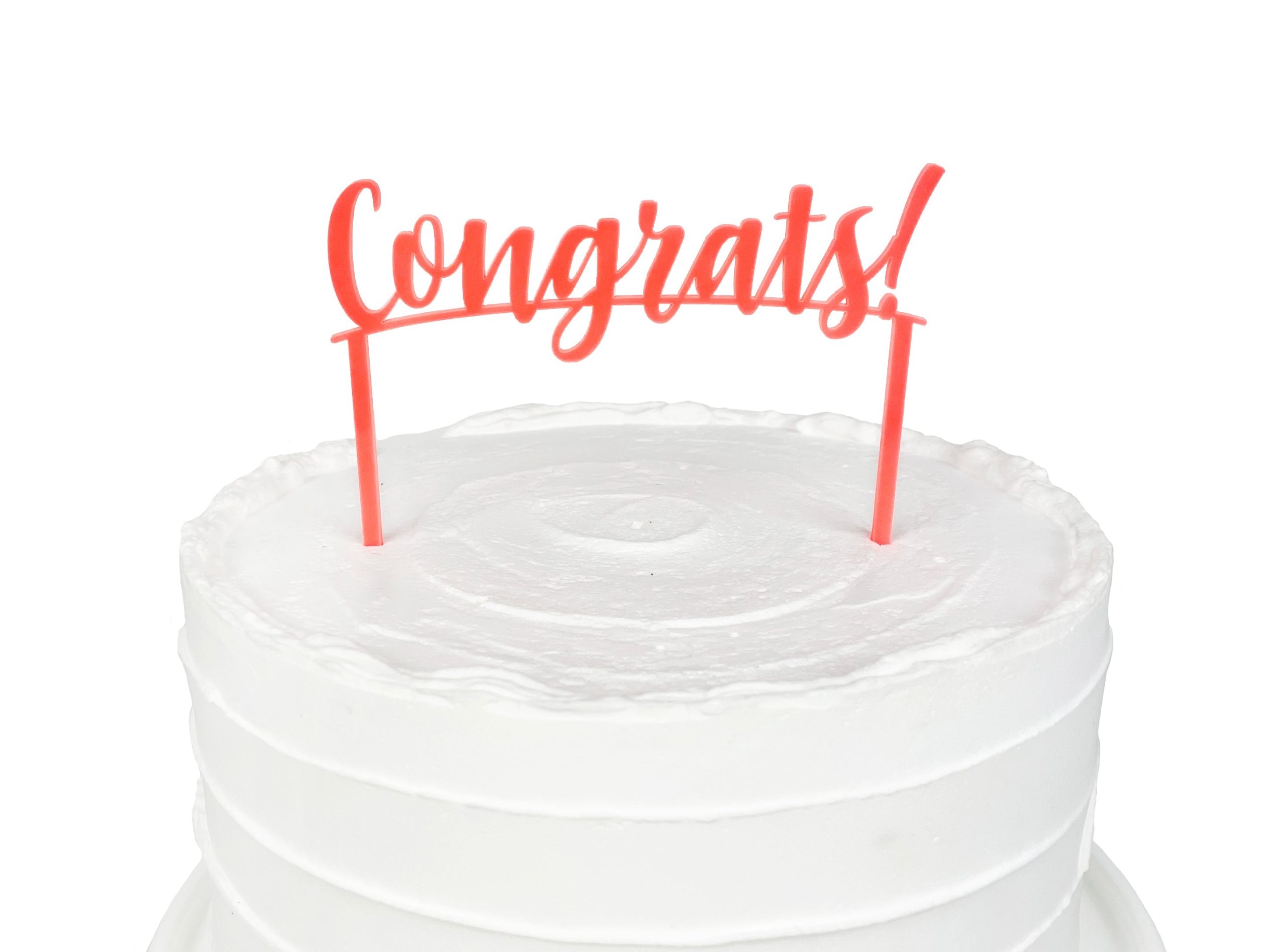 Congrats Acrylic Topper In Orange