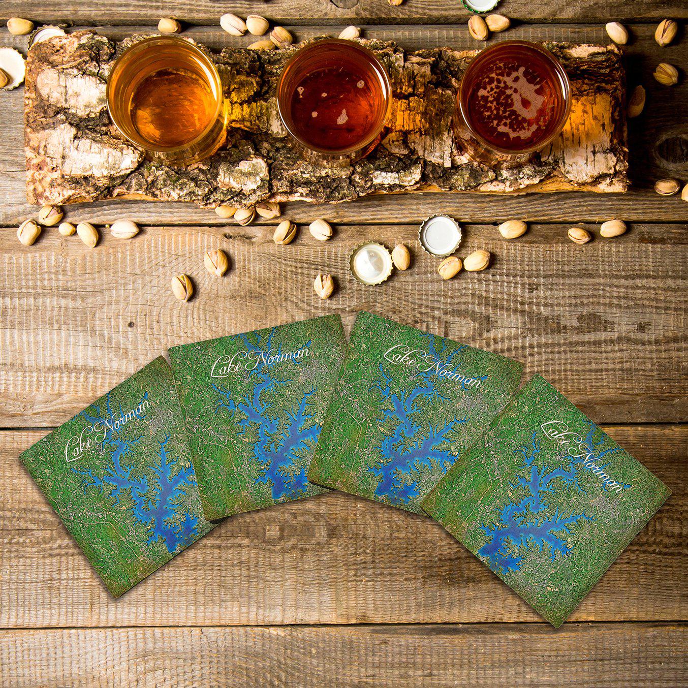 Lake Norman, North Carolina Map |Drink Coaster Set