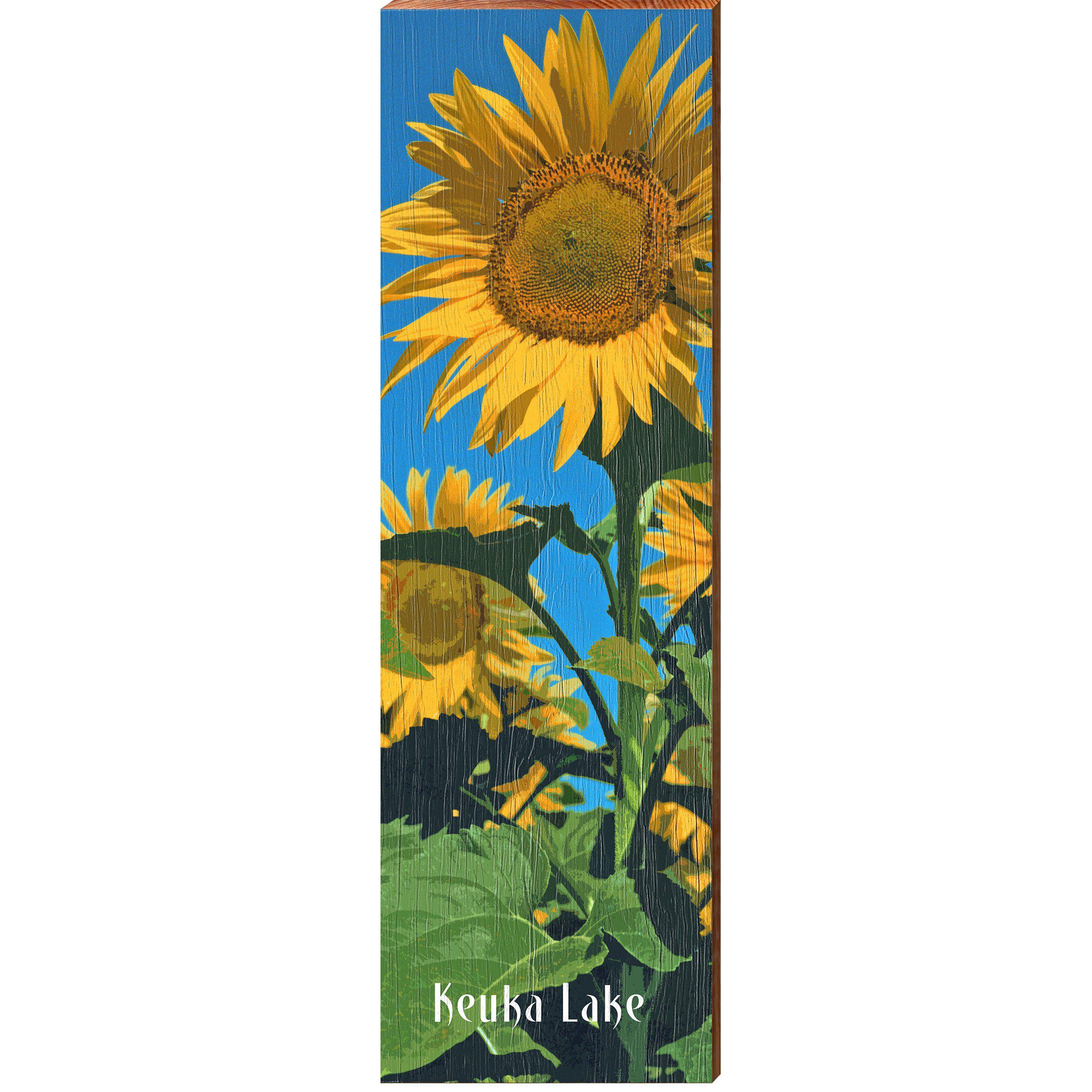 Keuka Lake Sunflower CRO1 | Wall Art Print on Real Wood