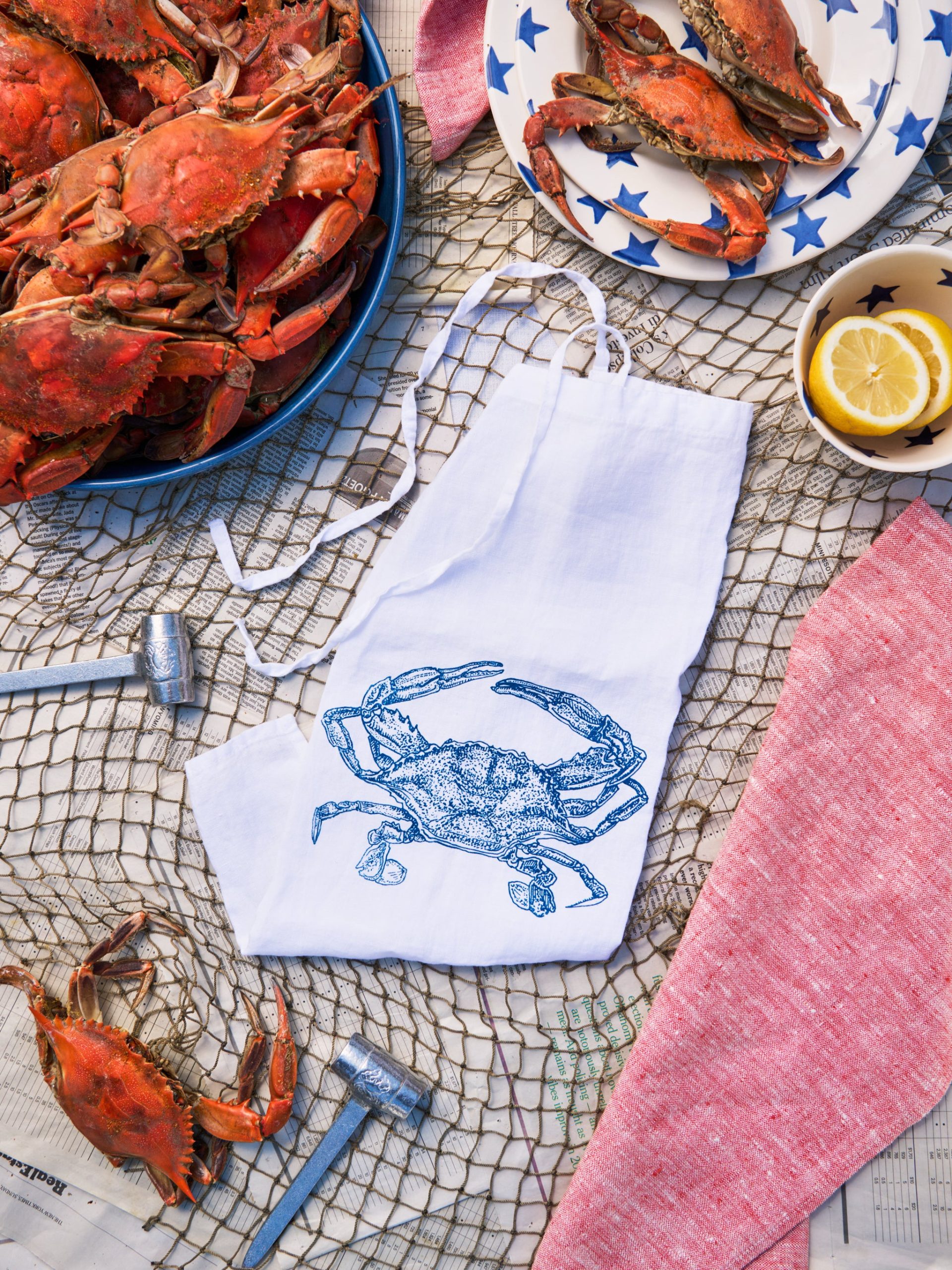 Crab Linen Bib