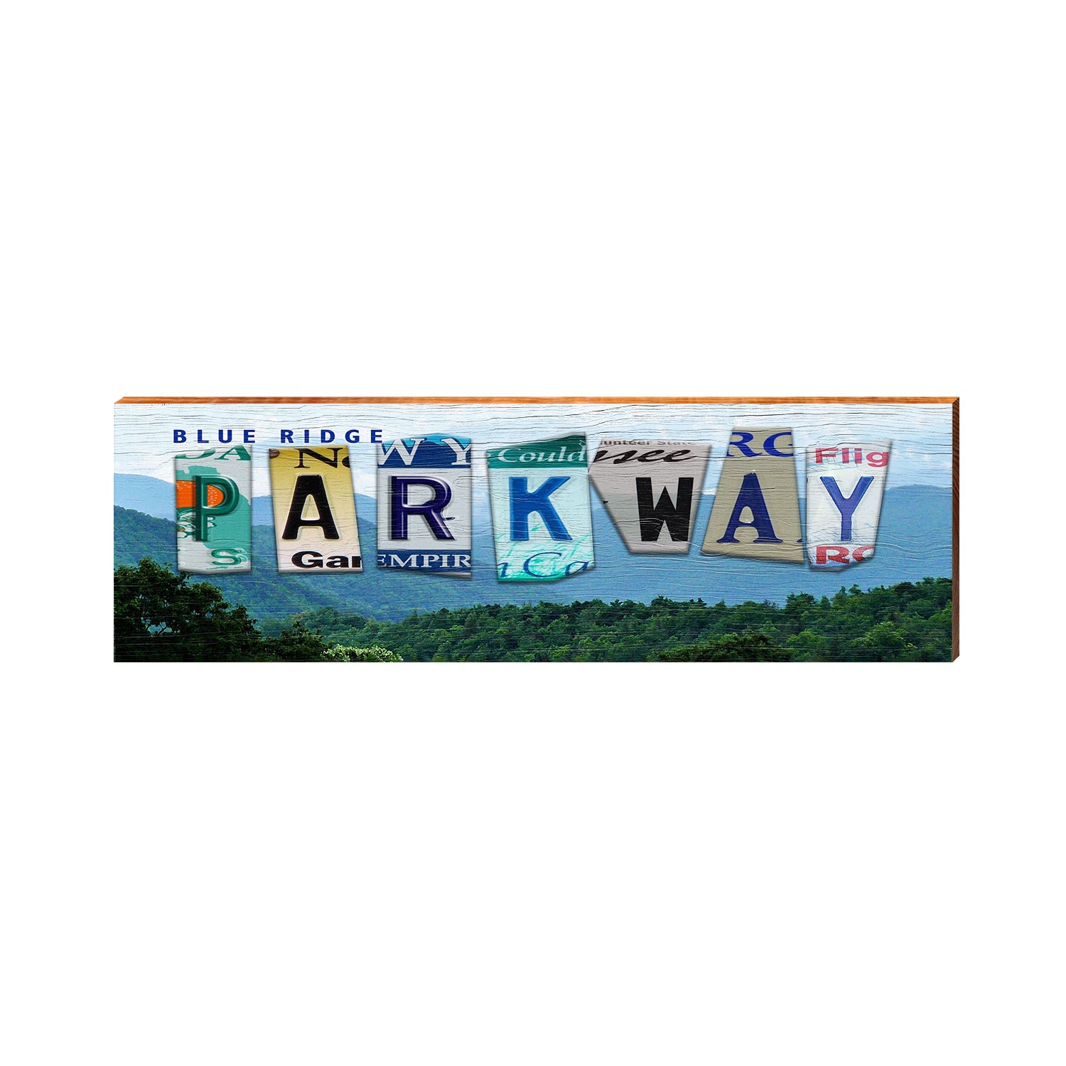 Blue Ridge Parkway Sign | Real Art Print on Wood