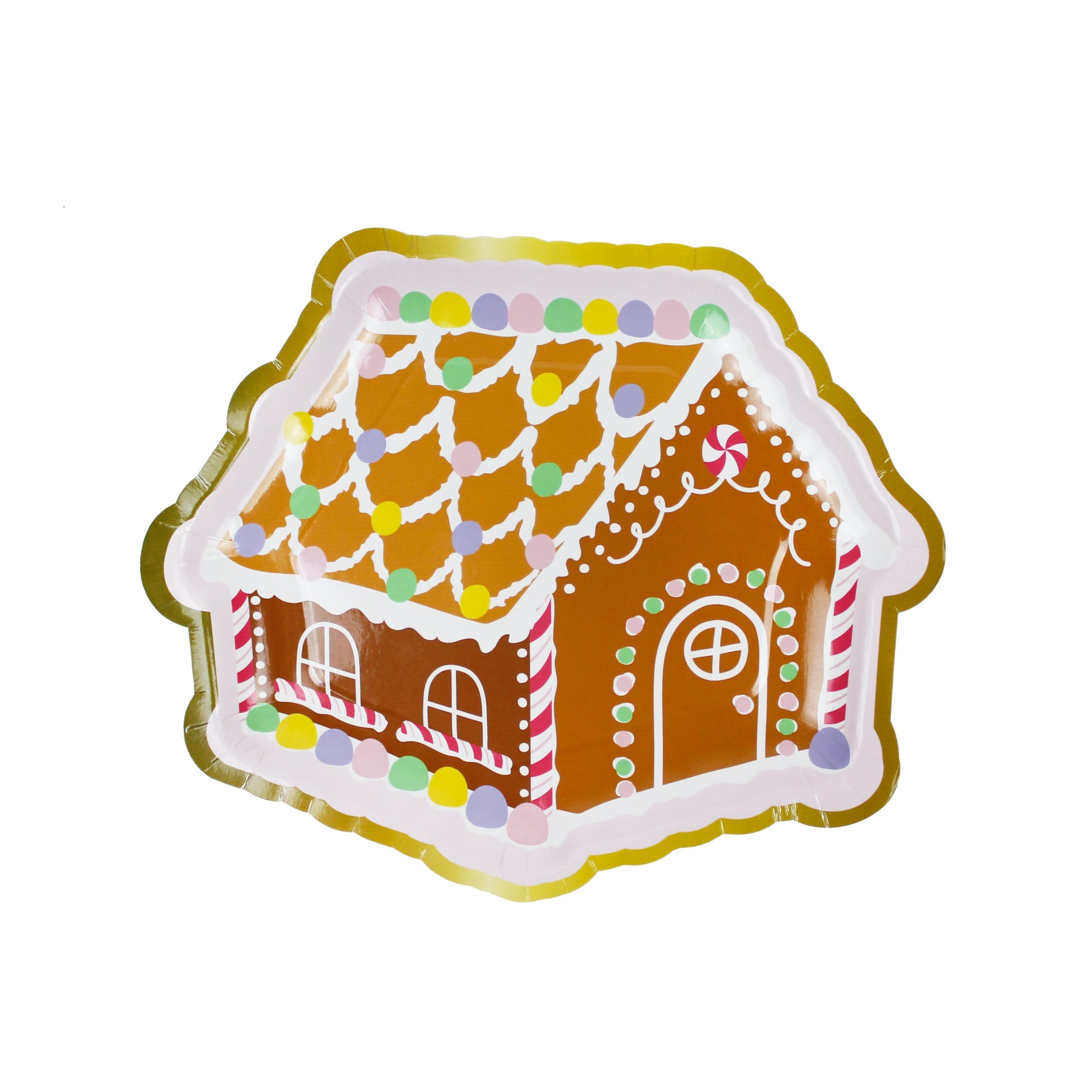 Gingerbread House Plates, 12 Ct