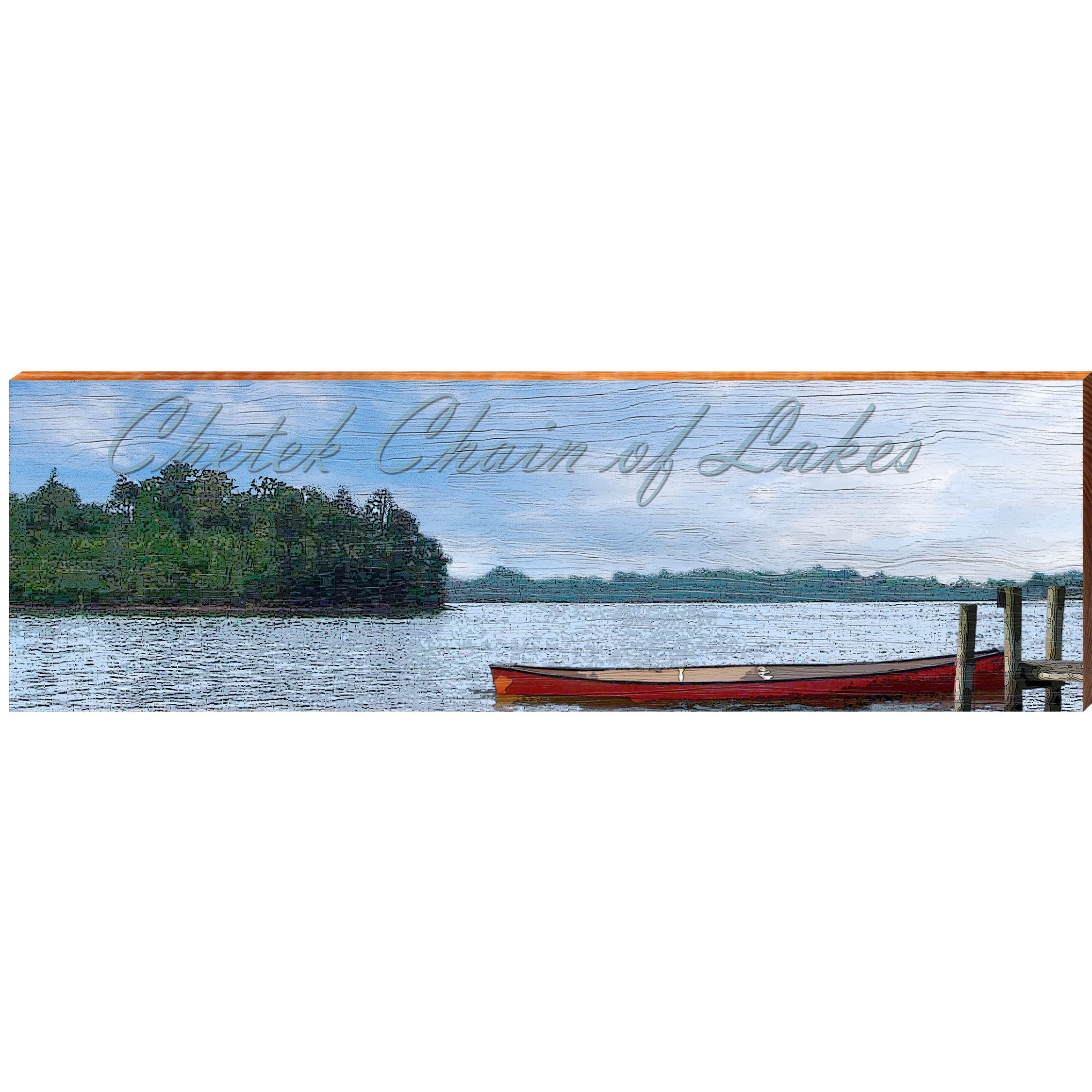 Chetek Chain of Lakes Sign | Wall Art Print on Real Wood