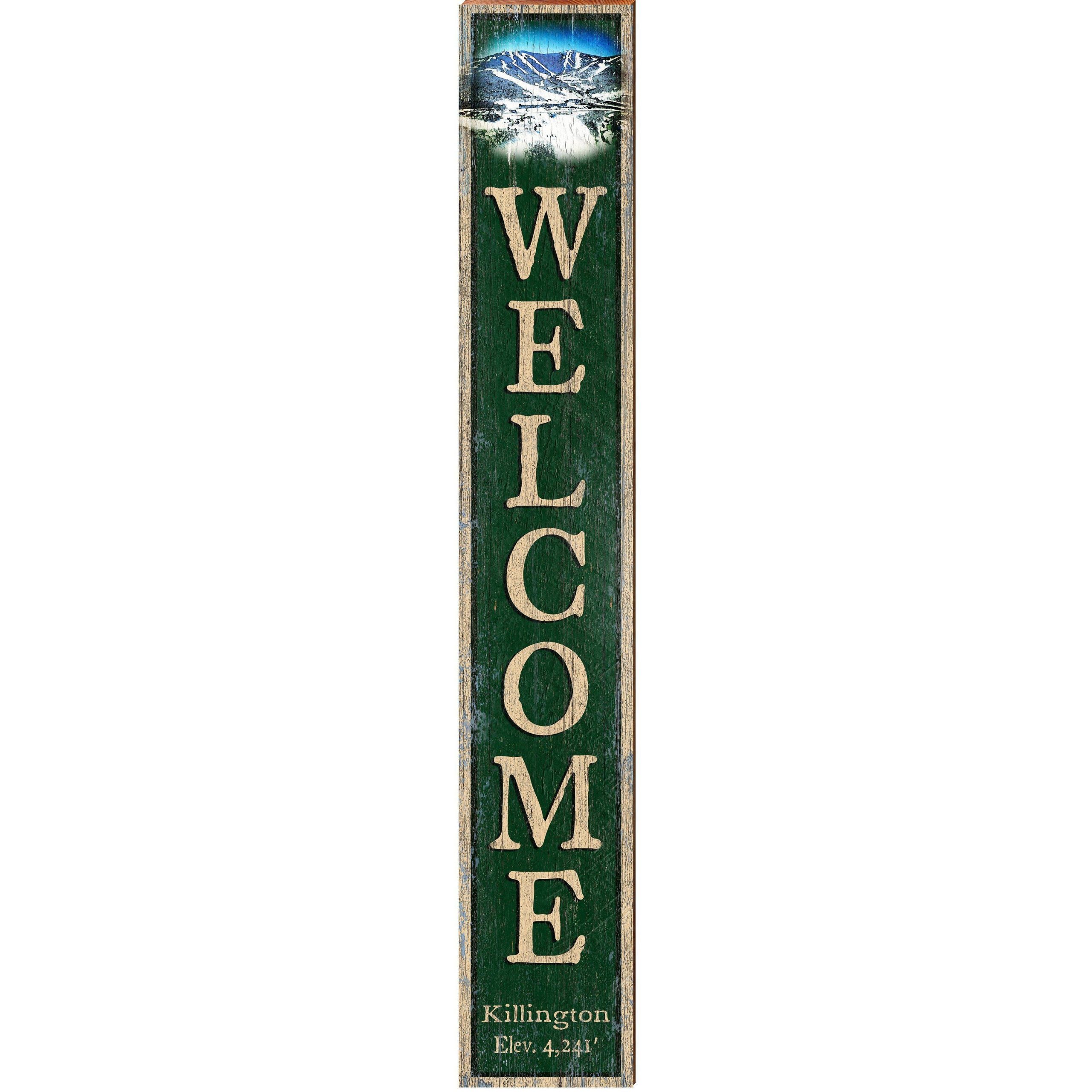 Welcome Killington Green Sign | Wall Art Print on Real Wood