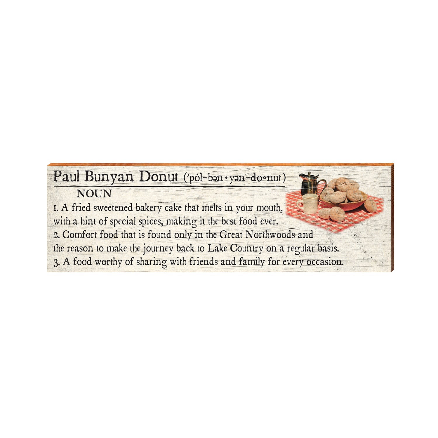 Paul Bunyan Donut Definition Sign | Real Wood Art Print