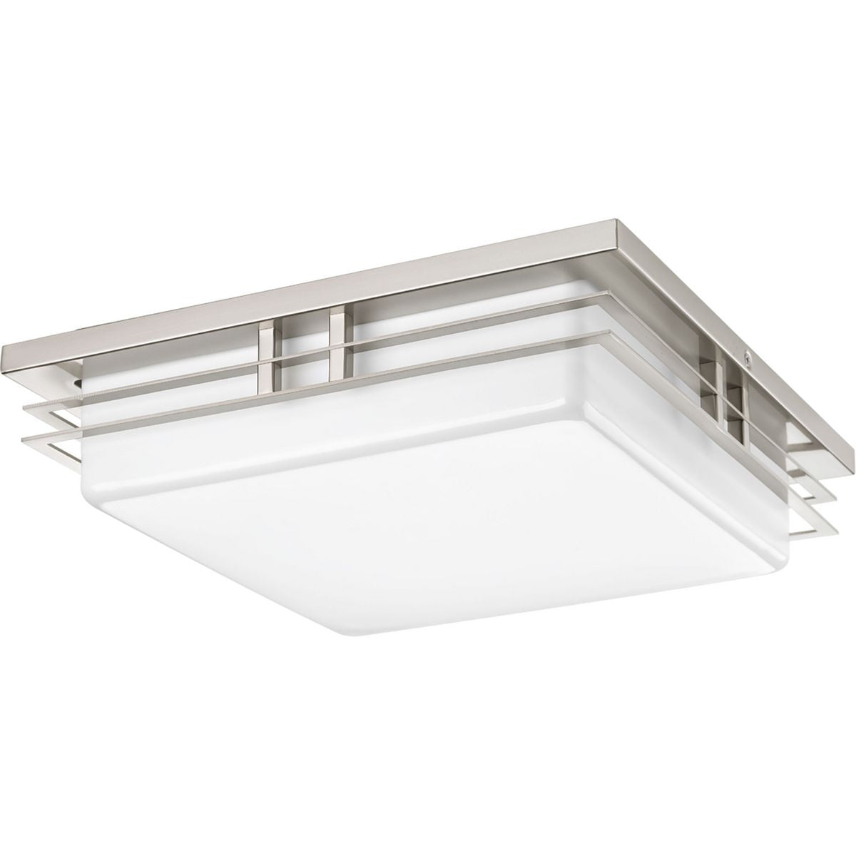 PROGRESS LIGHTING P3448-0930K9 Helm Collection Two-Light 14″ LED Flush Mount in Brushed Nickel