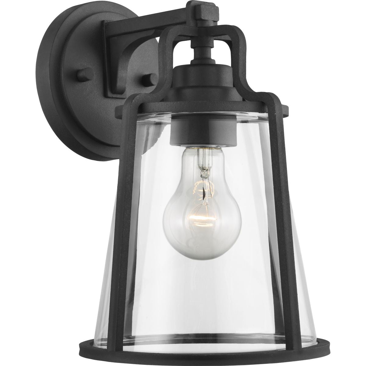 PROGRESS LIGHTING P560178-031 Benton Harbor Collection One-Light Medium Wall Lantern with DURASHIELD in Textured Black