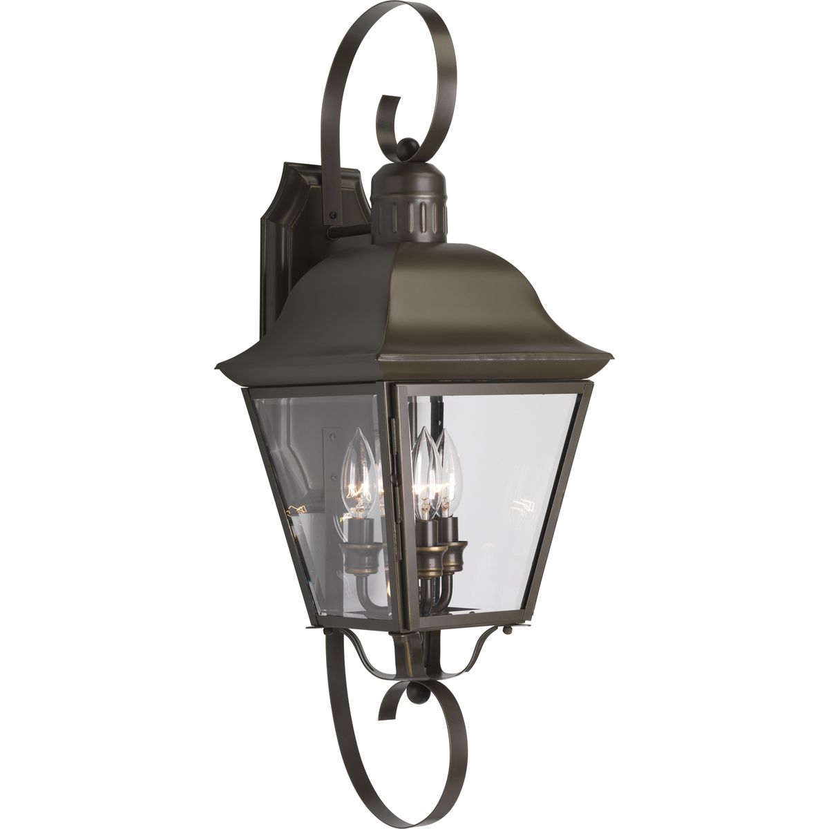 PROGRESS LIGHTING P5689-20 Andover Collection Three-Light Large Wall Lantern in Antique Bronze