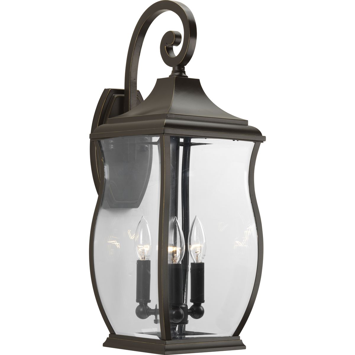 PROGRESS LIGHTING P5699-108 Township Collection Three-Light Large Wall Lantern in Oil Rubbed Bronze