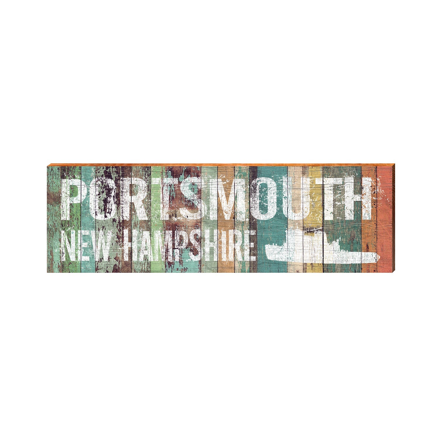 Portsmouth New Hampshire Orange Boards | Wall Art Print on Real Wood