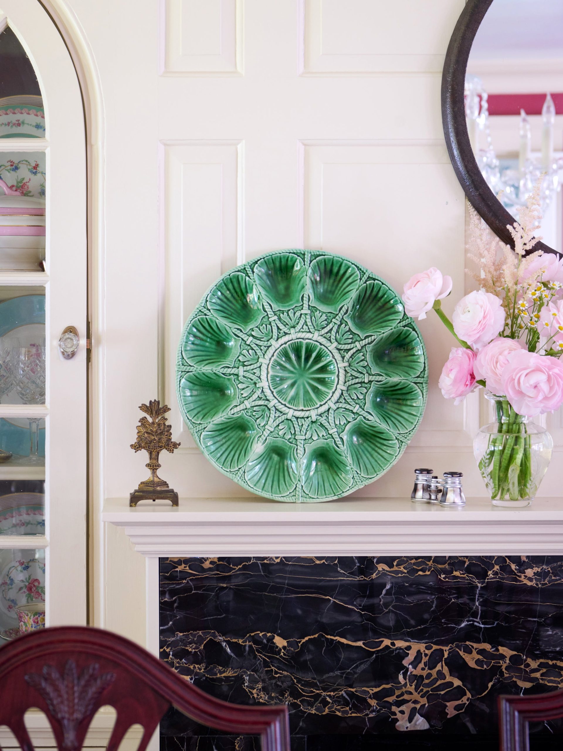 Vintage 1930s Emerald Sarreguemines Oyster Platter