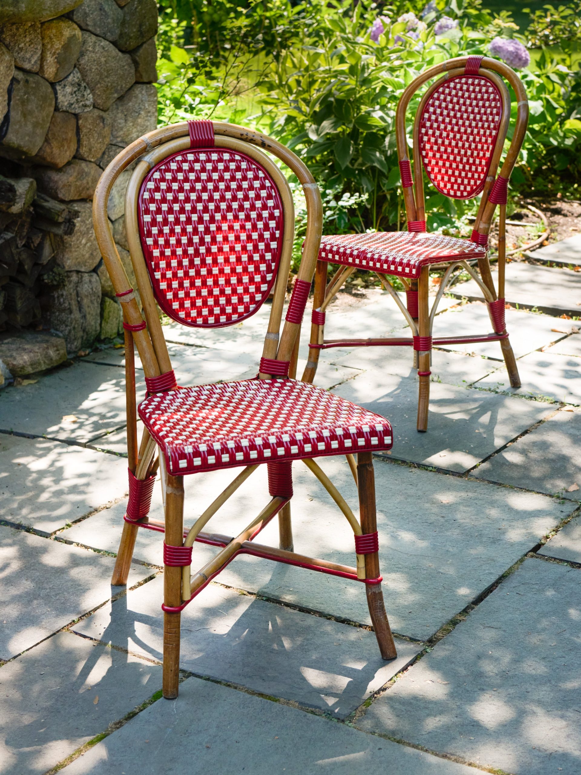 Vintage Red French Bistro Chairs