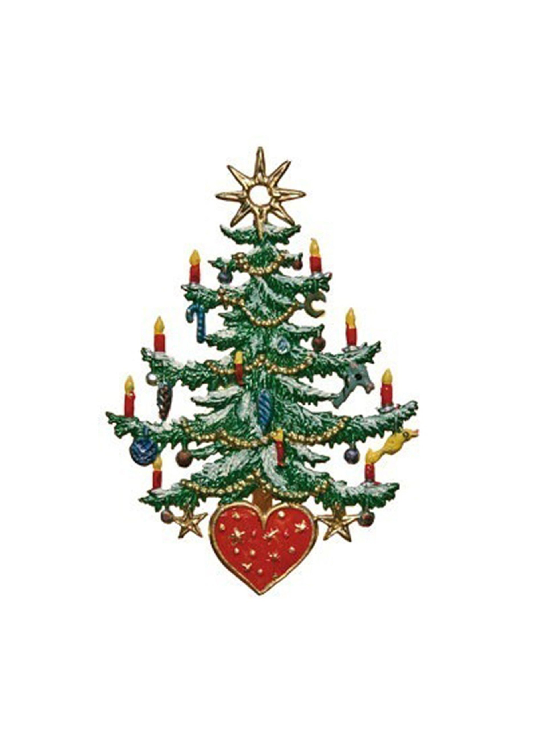 Wilhelm Schweizer Pewter Christmas Tree with Heart Ornament