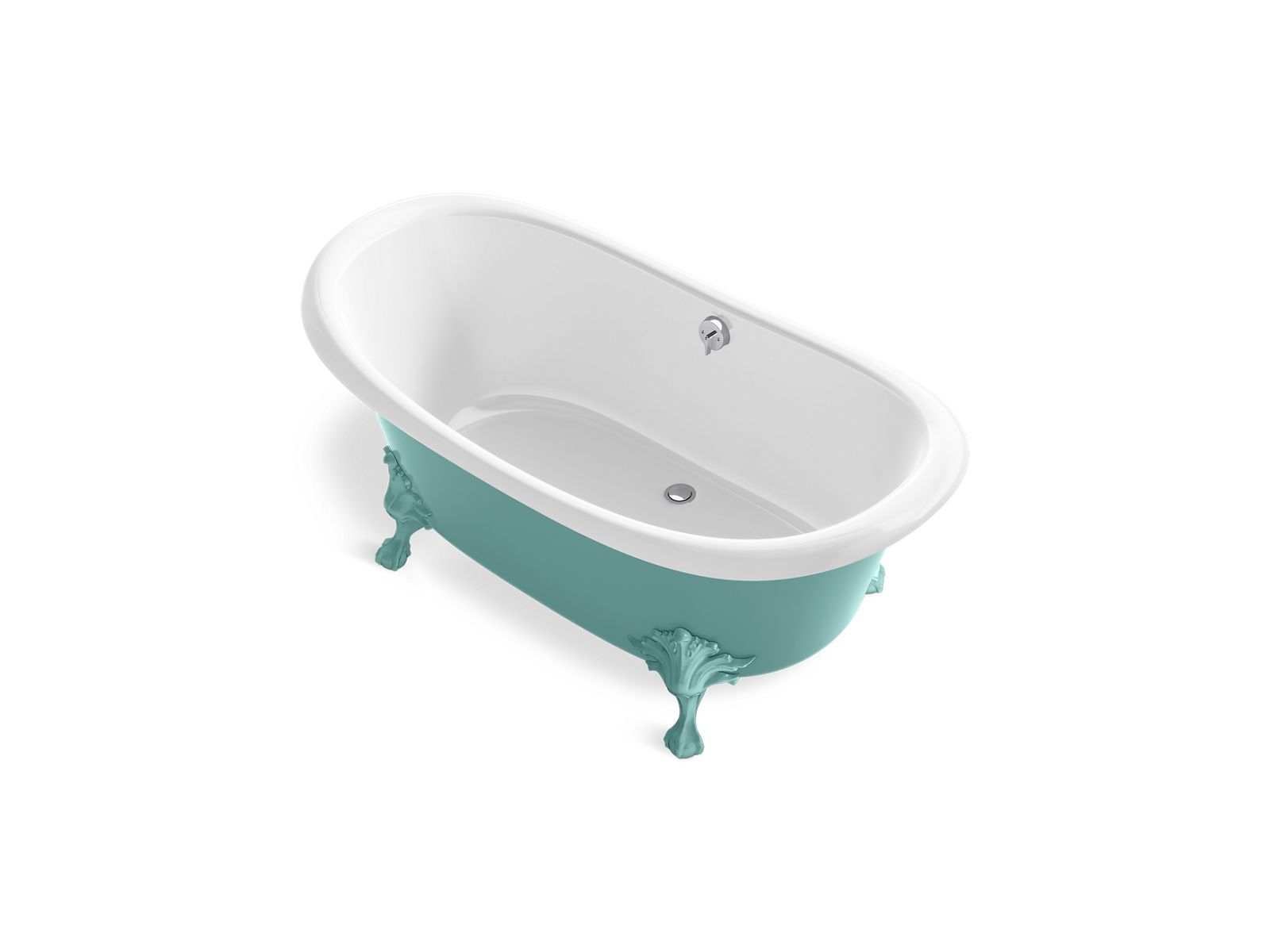 KOHLER K-21000-PSG-0 Artifacts 66-1/8″ X 32-1/2″ Freestanding Bath In 150th Spring Green