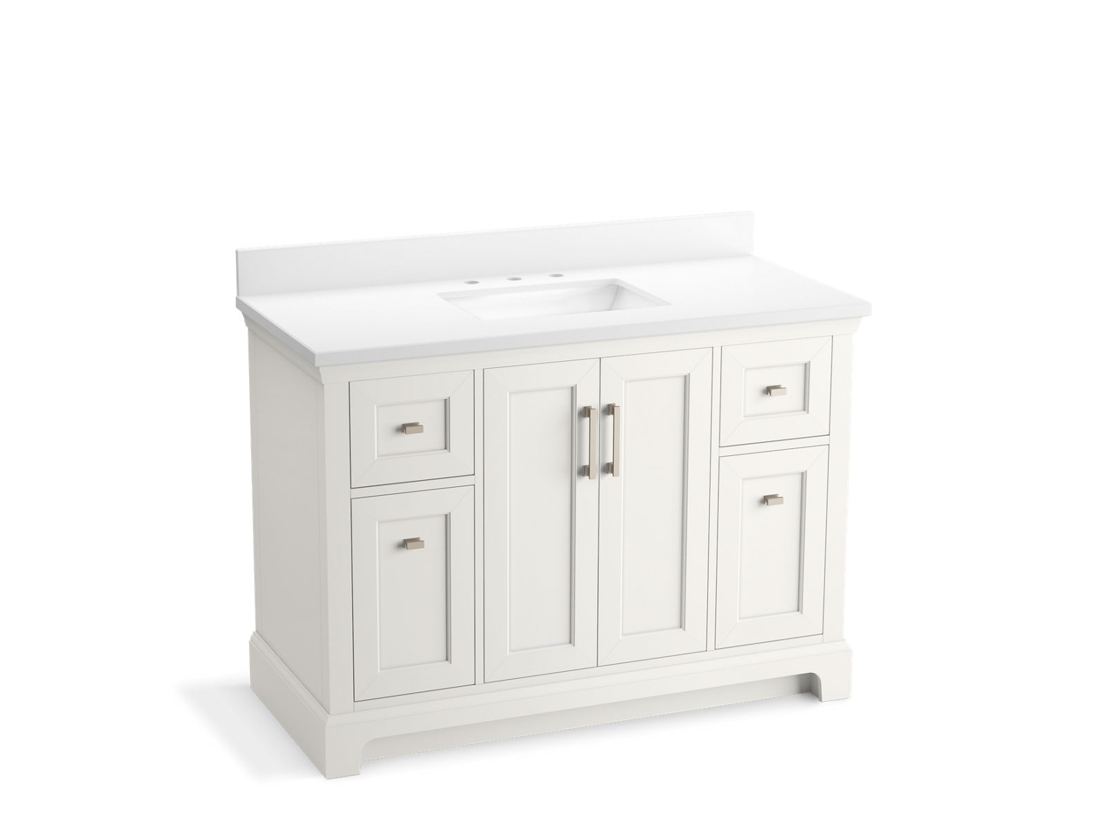 KOHLER K-29262-BD1 Charlemont 48″ bathroom vanity cabinet with sink and quartz top