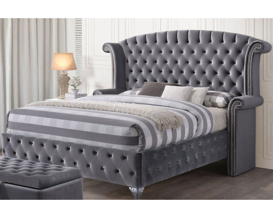 ACME – Rebekah Gray Upholstered Platform Bed