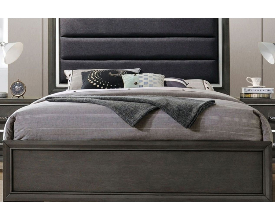 ACME – Carine II Gray Upholstered Panel Bed