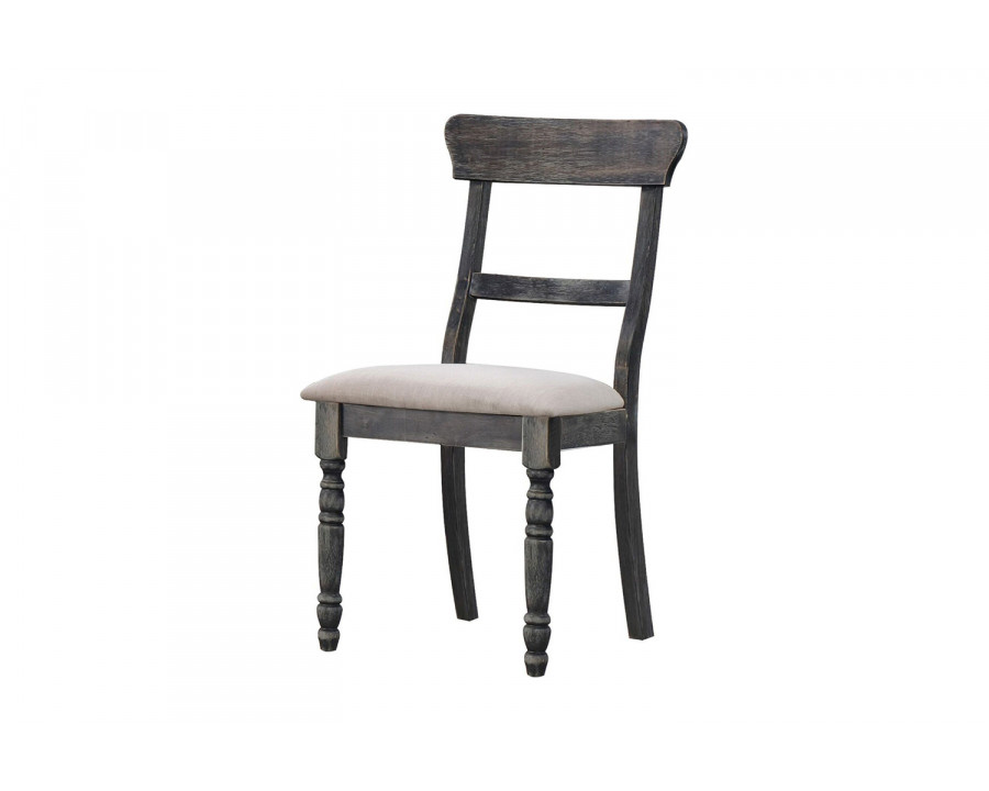 ACME – Leventis Side Chair (Set-2) in Light Brown/Weathered Gray