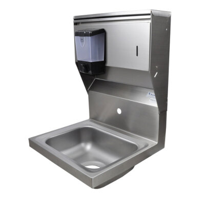 BK Resources BKHS-W-1410-1-4D-TD – Hand Sink, wall mount, 14 x10 front-to-back