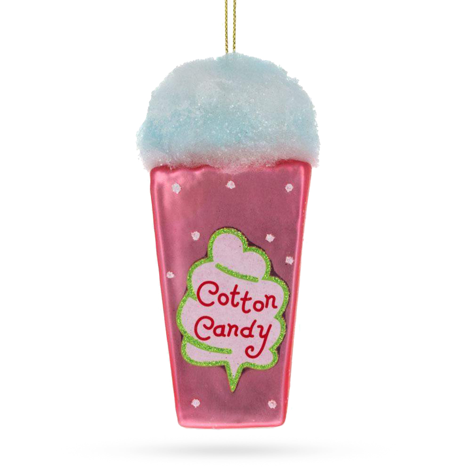 Sweet Cotton Candy Delight – Blown Glass Christmas Ornament