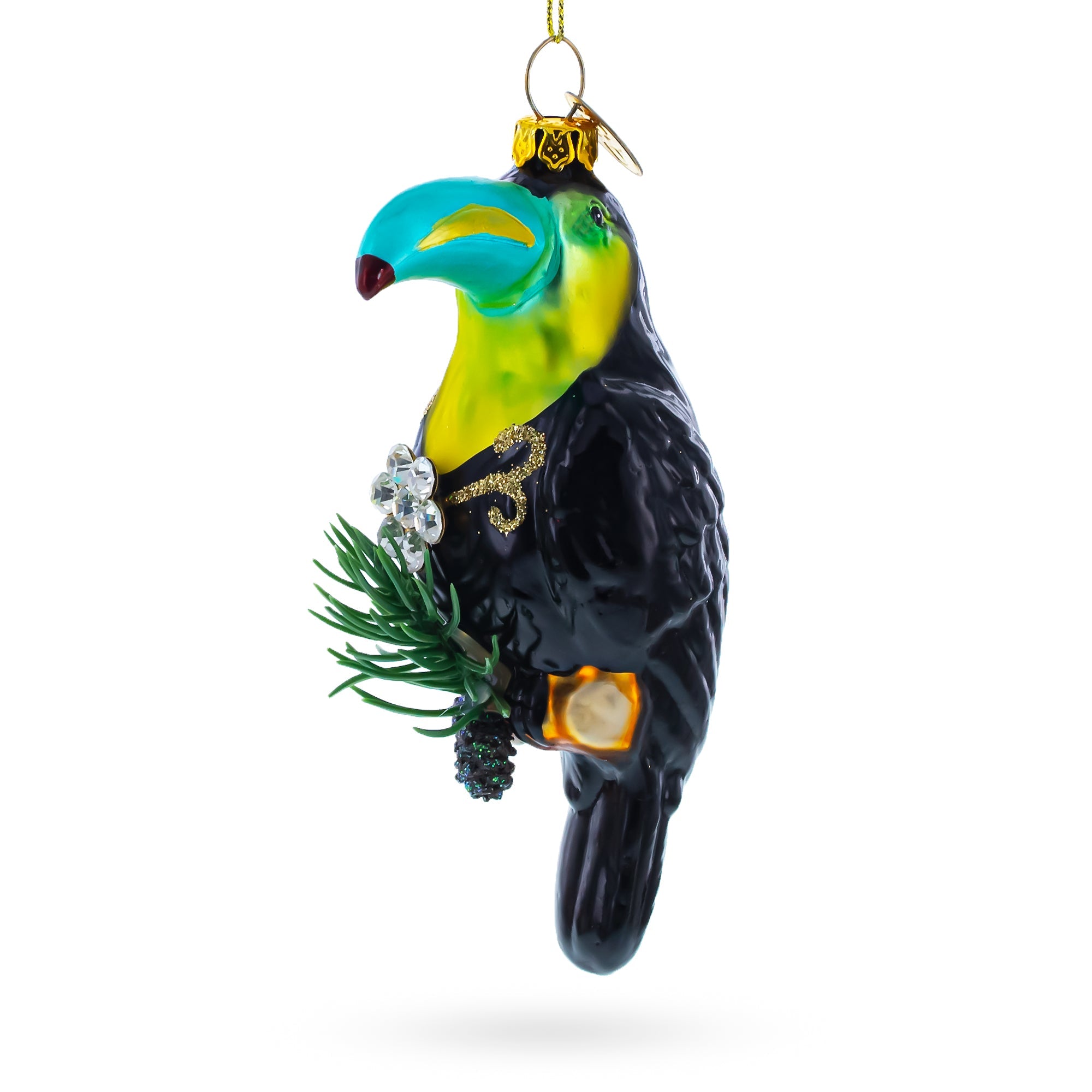 Colorful Toucan Bird – Blown Glass Christmas Ornament