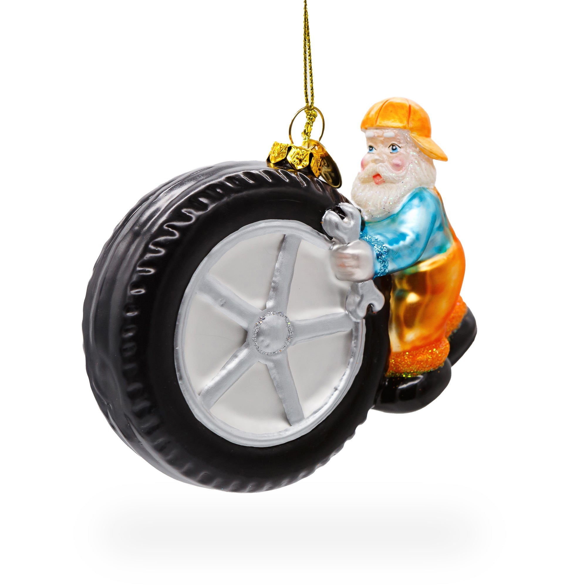 Skilled Tire Repair Mechanic – Blown Glass Christmas Ornament