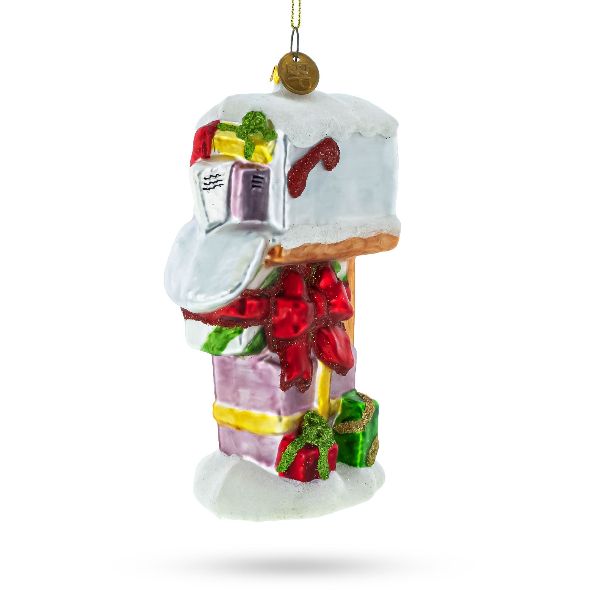 Festive Delivery: Mailbox With Letters And Gifts – Blown Glass Christmas Ornament