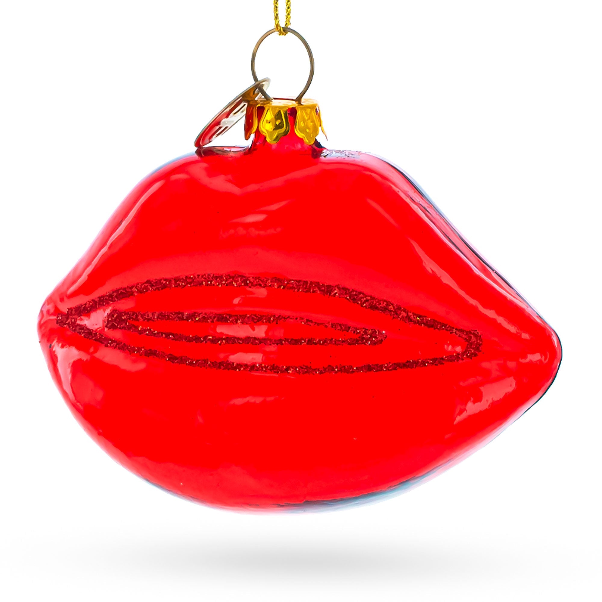 Sultry Red Lips – Blown Glass Christmas Ornament