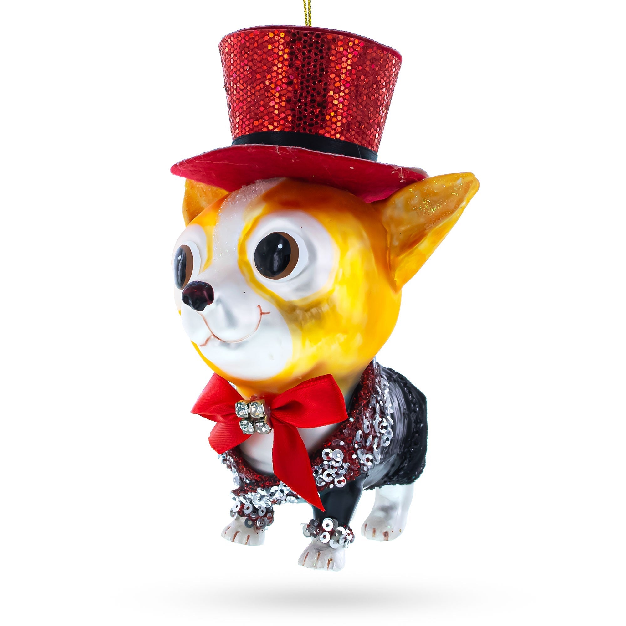 Delightful Chihuahua – Blown Glass Christmas Ornament