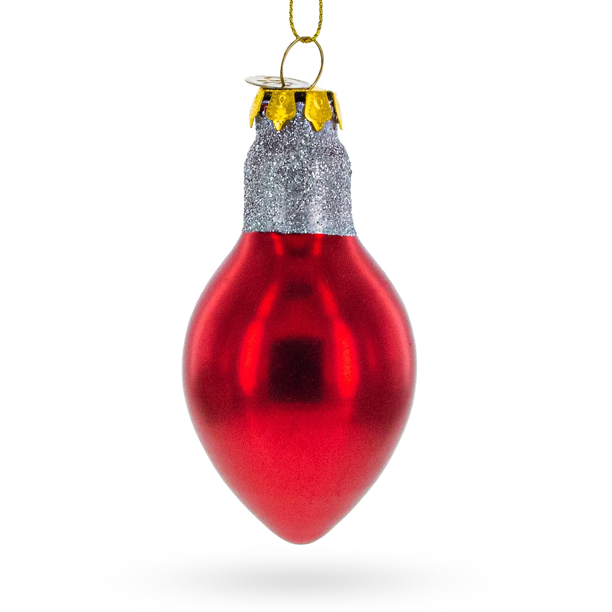 Red Festive Light Bulb – Blown Glass Christmas Ornament