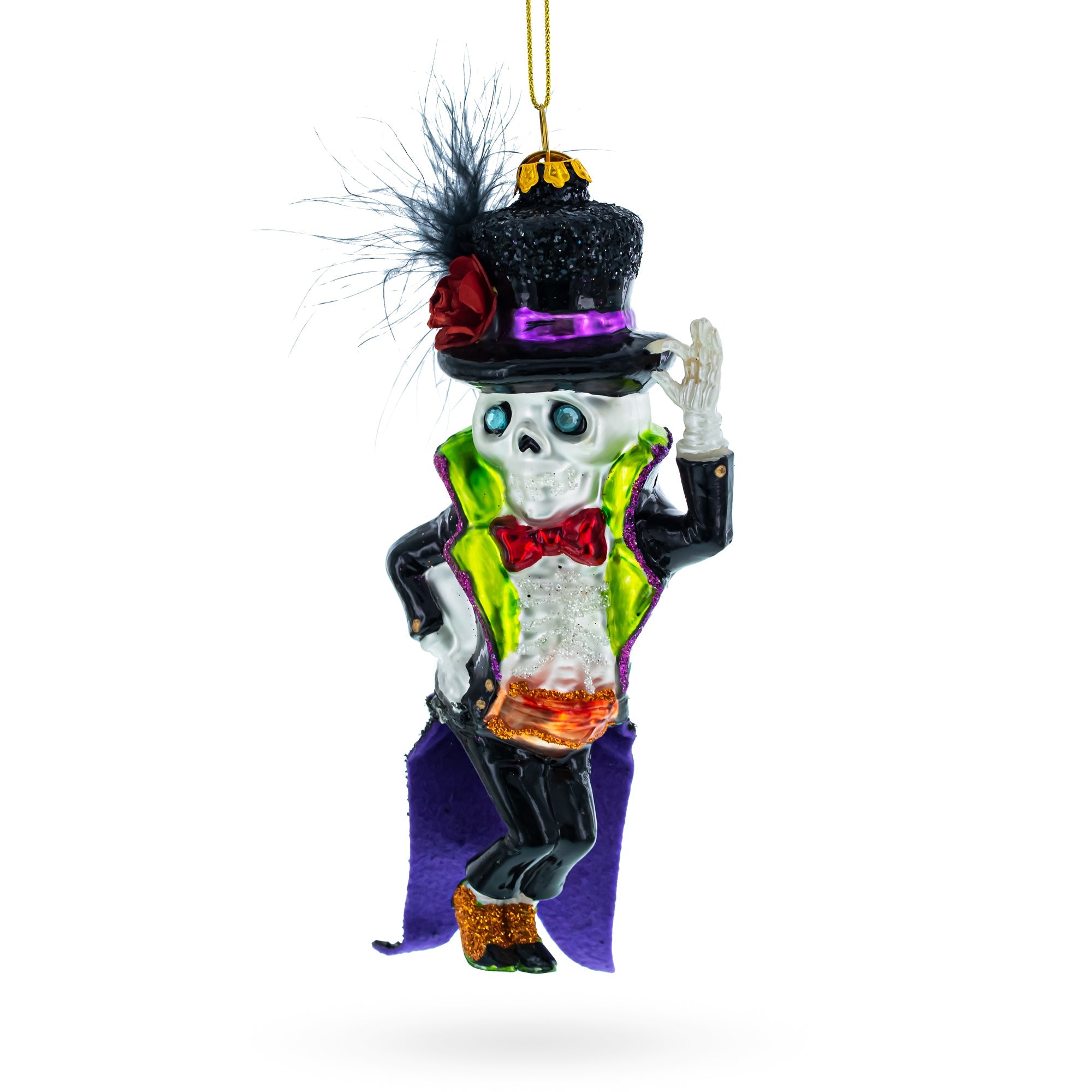 Spooky Skeleton Groom – Blown Glass Christmas Ornament