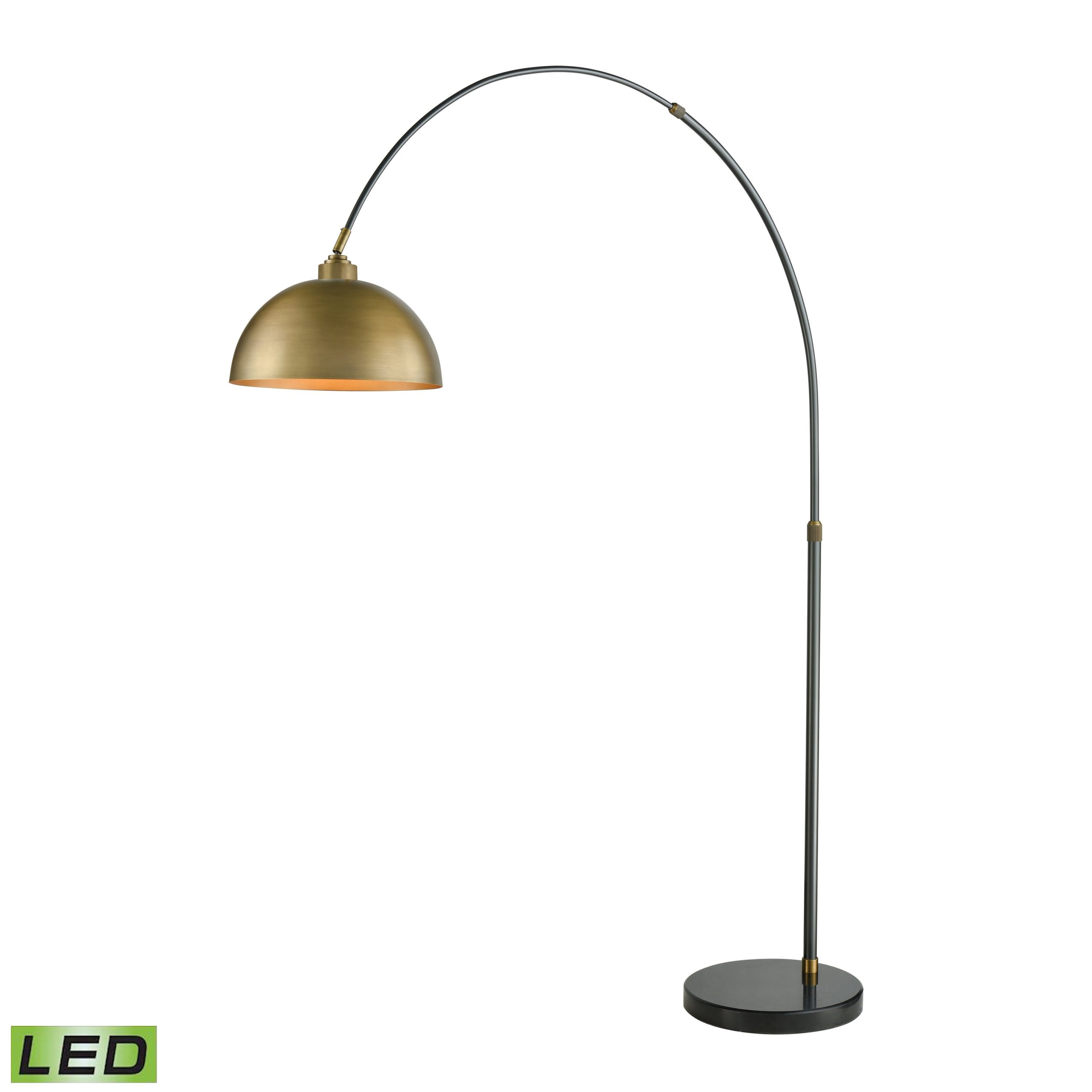 ELK SIGNATURE D3226-LED Magnus 76” High 1-Light Floor Lamp – Aged Brass – Includes LED Bulb