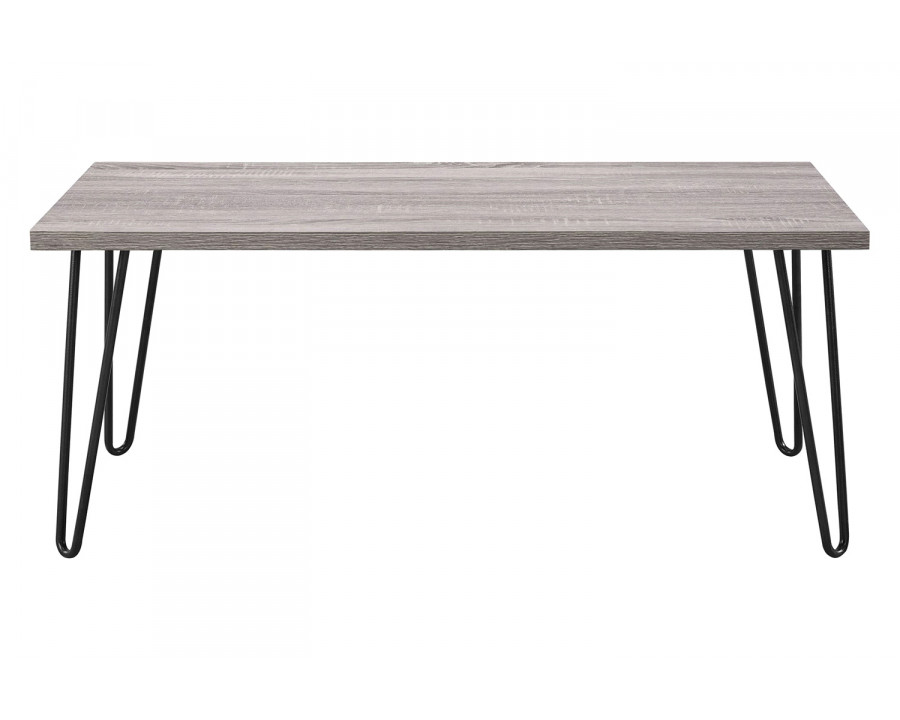 FaFurn – Modern Classic Vintage Style Coffee Table with Wood Top and Metal Legs