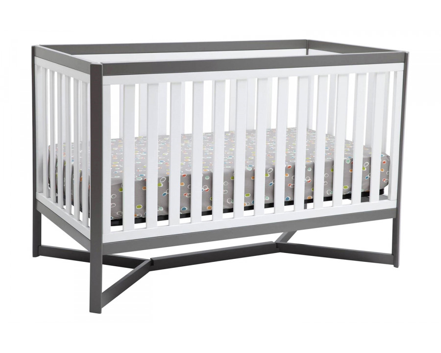 FaFurn – Modern Contemporary White/Gray Convertible Crib