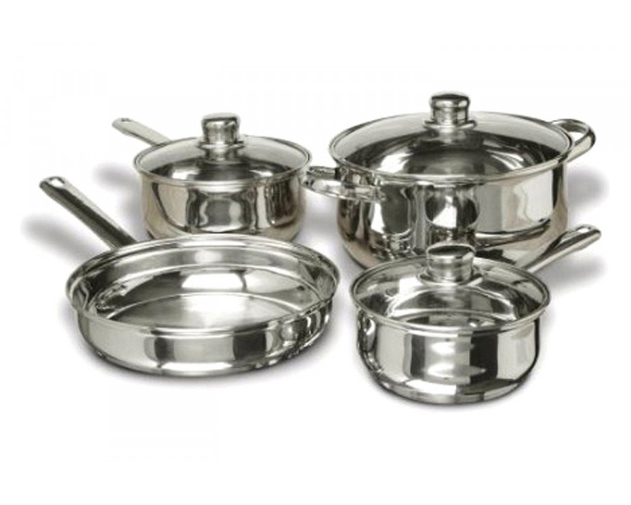 FaFurn – 7-Piece Stainless Steel Cookware Set with Tempered Glass Lids