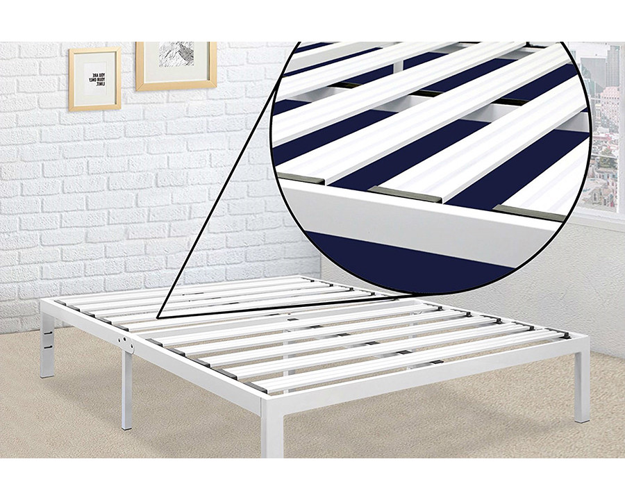 FaFurn – King Size Heavy Duty Metal Platform Bed Frame in White