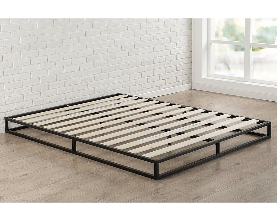 FaFurn – King 6-Inch Low Profile Metal Platform Bed Frame with Wooden Support Slats