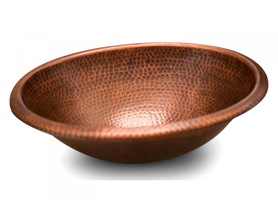 FaFurn – Hammered Copper Oval Bathroom Sink Vessel 17 X 13 Inch