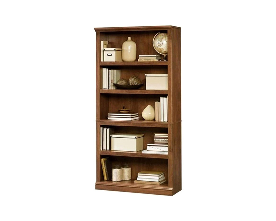 FaFurn – 5-Shelf Bookcase in Medium Brown Oak Finish