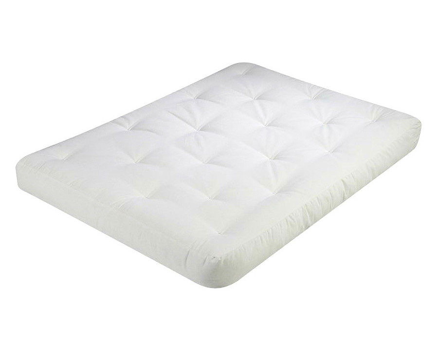 FaFurn – Full Size 5-Inch Thick Cotton/Poly Futon Mattress in White