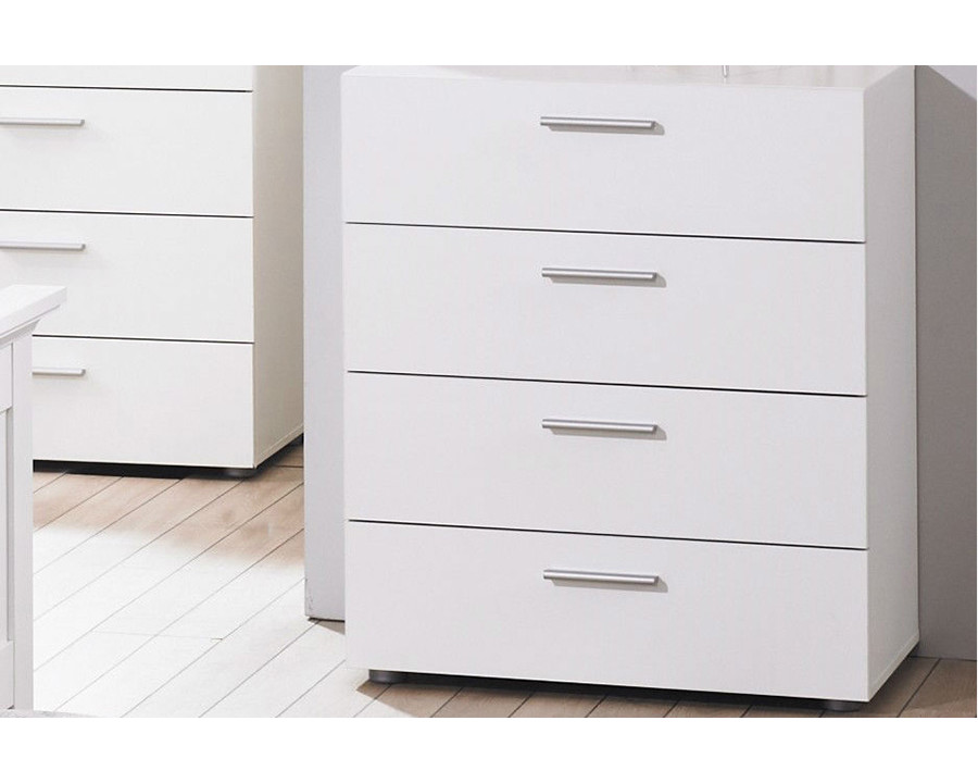 FaFurn – Contemporary Style White 4-Drawer Bedroom Bureau Storage Chest