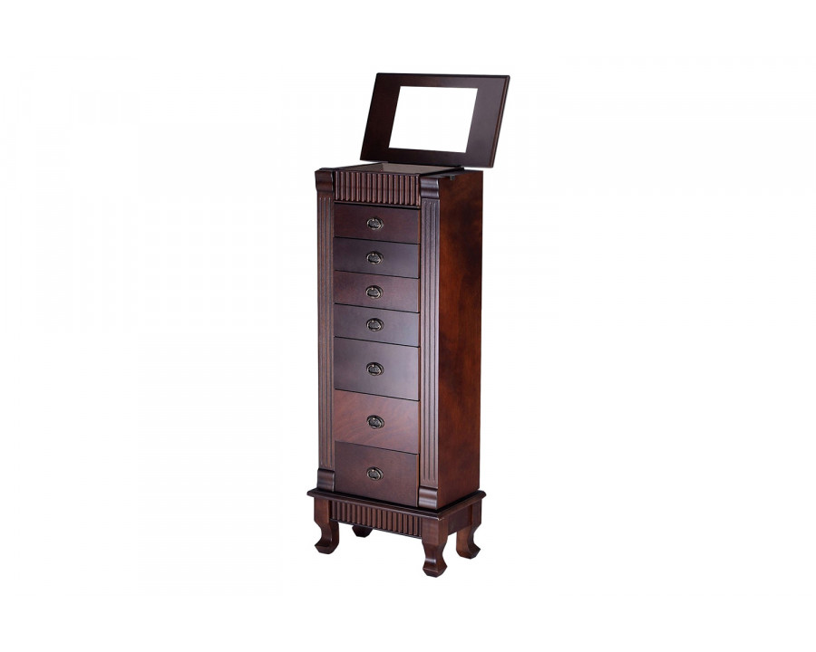 FaFurn – Classic 7-Drawer Jewelry Armoire Wood Storage Chest Cabinet